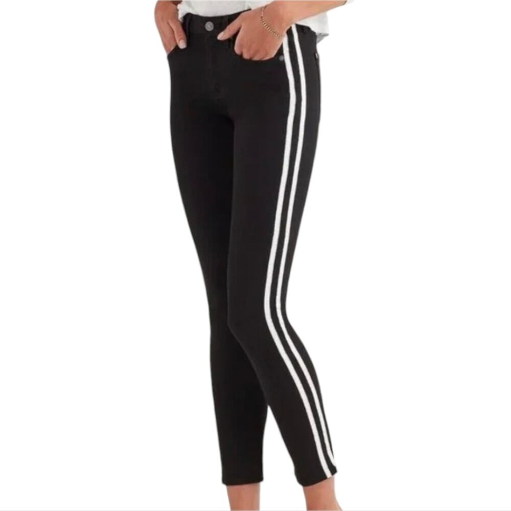 7FAM Black Side‎ Stripe Blair Ankle Skinny Stretch Jeans Size 30